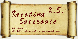 Kristina Sotirović vizit kartica